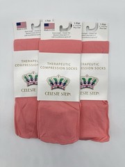 3 Pairs -Celeste Stein Therapeutic Compressions Women’s Socks -Peach