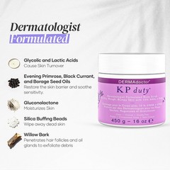 DERMAdoctor KP Bump Eraser Body Scrub 10% AHAs + PHAs Keratosis Pilaris Treatmen