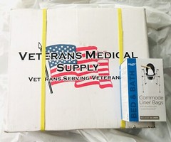 VMS Elder Care Raised Tall High Toilet Seat W Removable Arms & Bonus Liner Bags