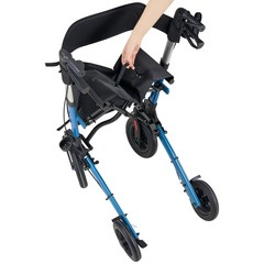 Uimoso Compact 3-Fold Rollator Walker for Seniors, Supports Up to 300 lbs