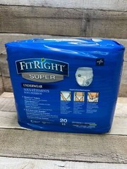 FitRight Ultra Underwear Unisex 40-56 in.(102-142cm) Large 20 Count Unopened