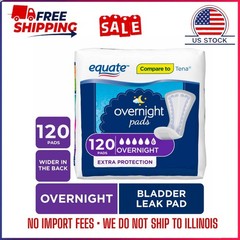 HOT ~ Equate Options Women’s Incontinence Pads, Unscented, Overnight (120 Count)