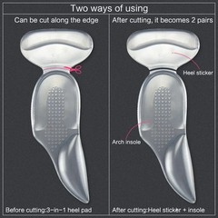4D Women Silicone Gel Heel Inserts Insoles Professional Orthotic Arch Support In