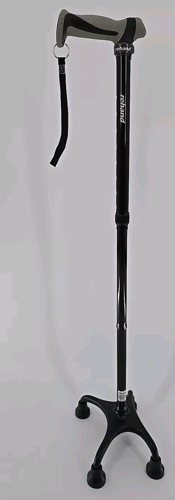 Rehand Walking Cane Foldable Adjustable Tool Collapsible Black All Terrain