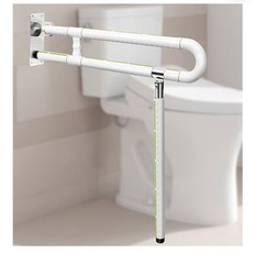 29.5 Inch Toilet Grab Bar – Foldable Toilet Safety Rails, Flip-Up, White