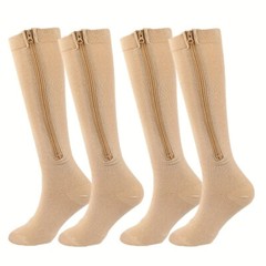 Zipper Compression Socks 20-30 mmHg Closed Toe for Varicose Vein Edema Men Women