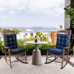 TESICA 1 Pack Patio Chair 17 inches x 21 x 3 inches, Navy Blue