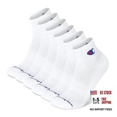 Men’s Cushioned Quarter Socks-Pack – Moisture-Wicking Athletic 6-12 6 White