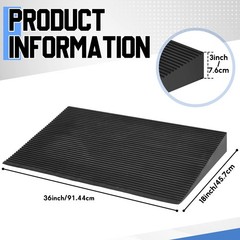Kritkin EVA Foam Threshold Ramp, Lightweight Non 36″l X 18″w X 3″h, Black