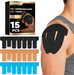 PreCut Kinesiology Tape for Shoulder (15 Pcs) – Waterproof & Breathable