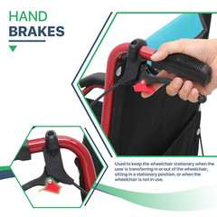 [FDA APPROVED]Foldable Lightweight Transport Wheelchair w/Handbrakes & Footrest