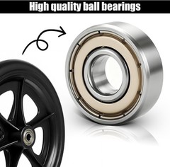 4 Pack 8 Inch Solid Rollator Walker Replacement Wheels Anti-Slip Quiet