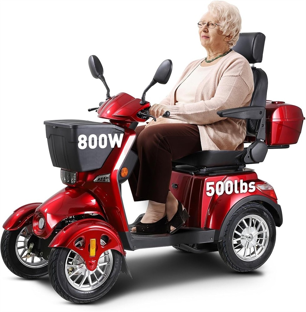800W All Terrain Electric Mobility Scooters for Seniors 500lbs 60V/20A 31 miles