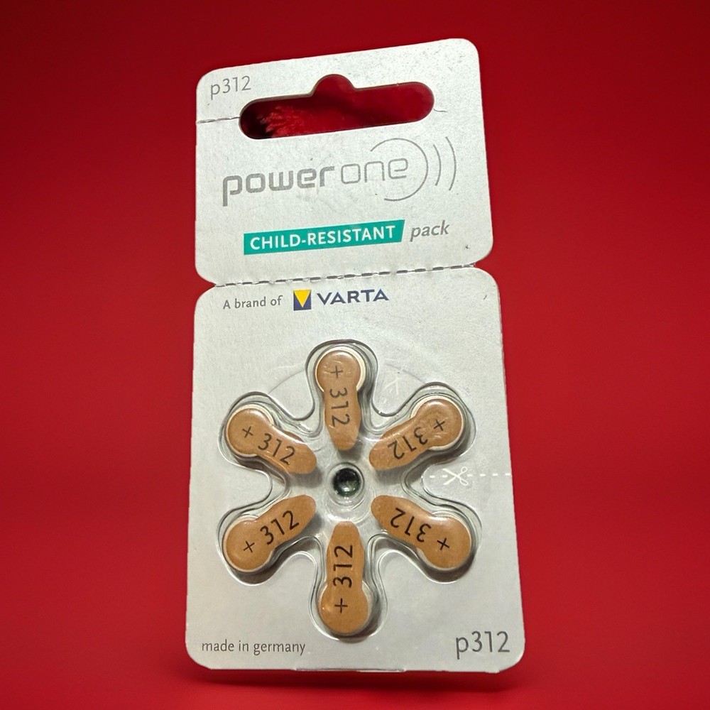 Power One Varta Hearing Aid Batteries Size p312 for Hearing Aids Expire 5/2029