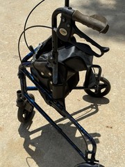 Carex Triangular Rolling Walker w/Custom Blue Marble Finish + Oxygen Tank Holder