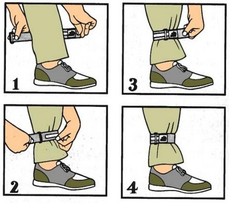Jandd Bicycle Ankle Strap or Leg Band – Gray with Silver Reflector