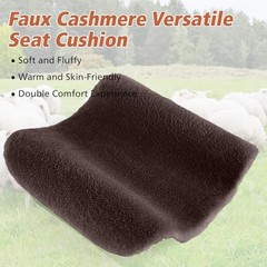 Faux Fur Car Seat Cushion 20 Inch, 18mm Medium Pile Seat Pad with Non Brown
