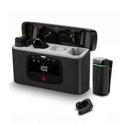 Studebaker AI Hearing System TV Base 2 Earbuds 2 Clip Mics Rechargeable