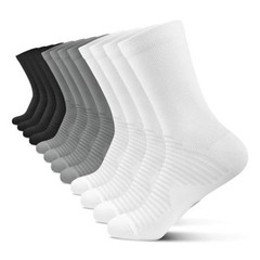 Athletic Crew Large-X-Large Black/White/Gray (2 Pairs Per Each Color)