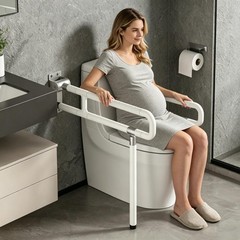29.5 INCH Foldable Toilet Grab Bar Flip Up Grab Bar Handicap Arm Grab Bars To…
