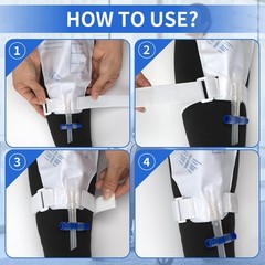 4 Packs Leg Bag StrapsWhite, BuckleType Hook and Loop Strap,Urine Drainage Ba…