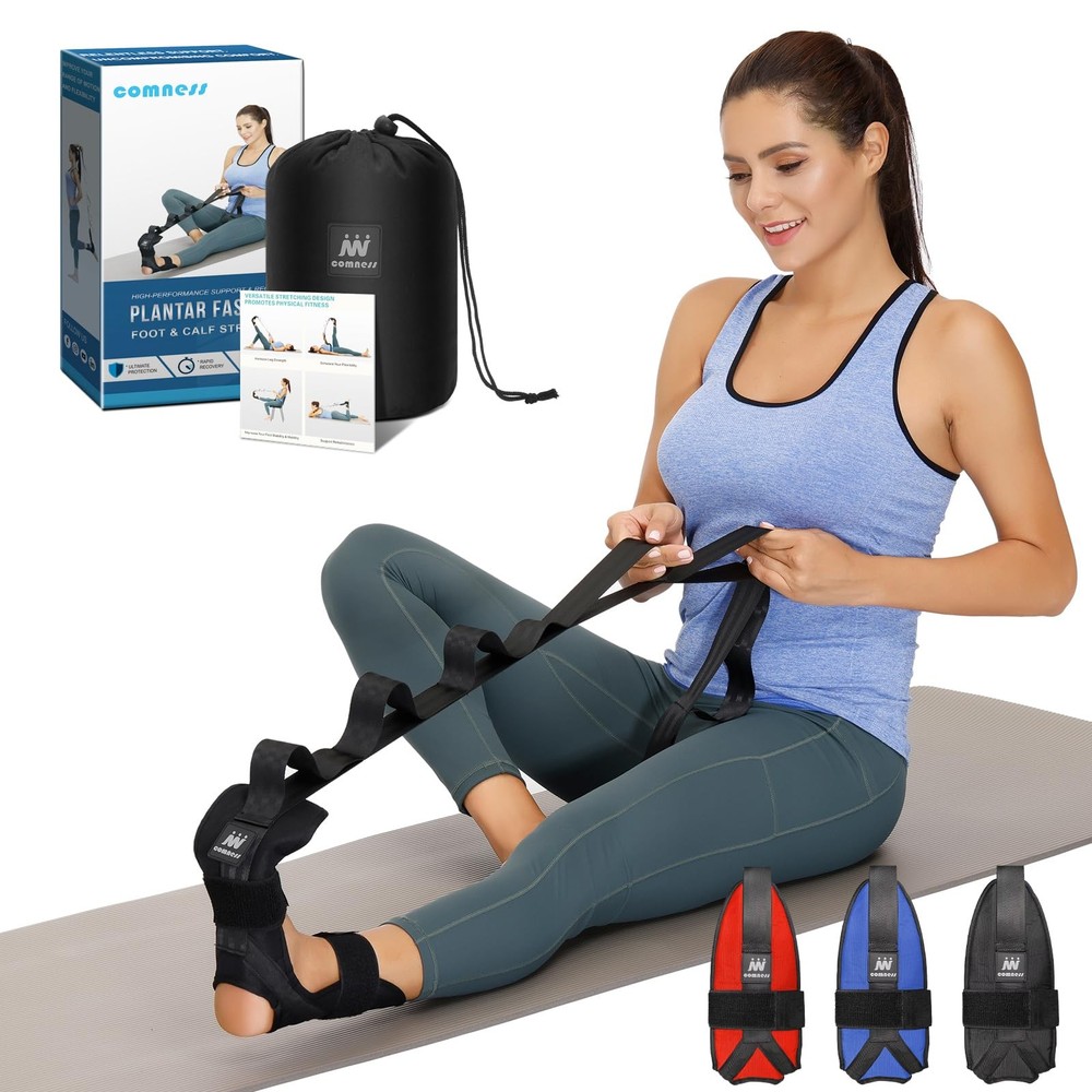 Foot and Calf Stretcher-Stretching Strap For Plantar Fasciitis, Heel Spurs, F…