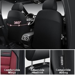 Memory Foam Seat Covers Front, Airy Cool Mesh Thick Car Seat Covers, Burgundy
