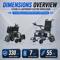 Lightweight Foldable All-Terrain Electric Wheelchair with 3 year Warranty