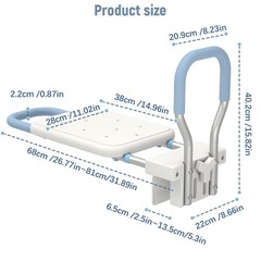 Shower Chair with Bathtub Handrail,Up to 400lbs Capacity
