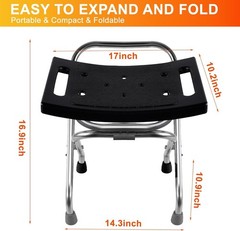 Folding Shower Seat, Stainless Eligible Shower Chair for Inside Shower, 400lbs
