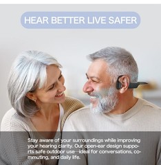 Bluetooth 5.3 Bone Conduction Hearing Aid Headphones for Elderly IPX4 Waterproof