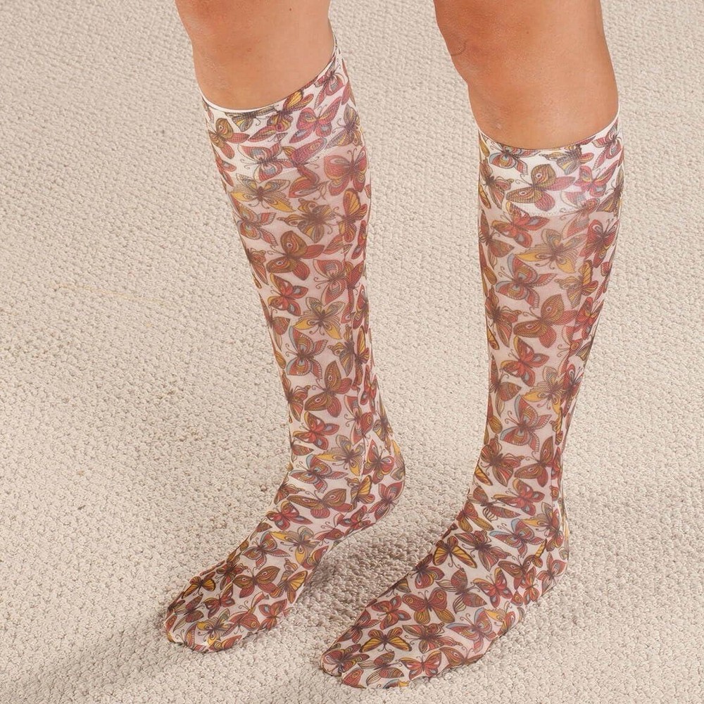 Celeste Stein Therapeutic Compressions Knee Length Women’s Socks -Butterflies