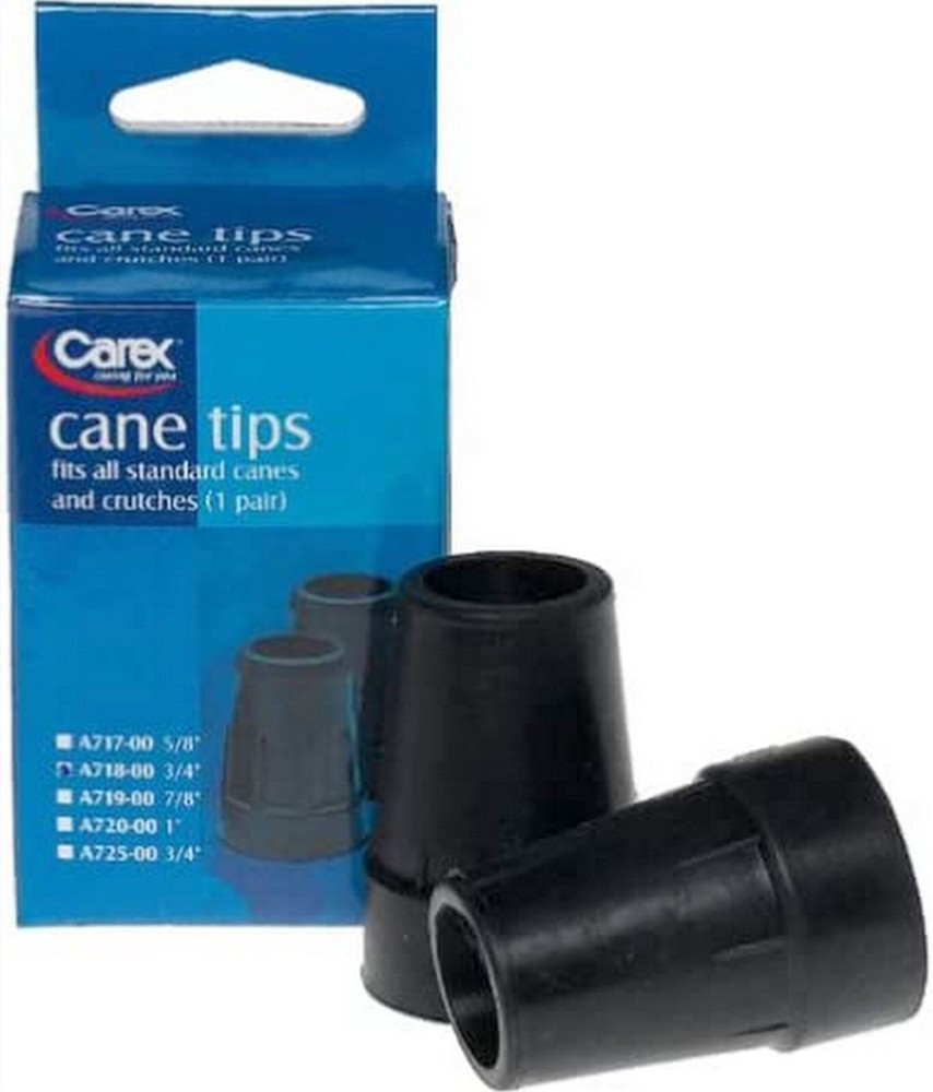 Carex Cane Tips 3/4″ Metal Reinforced 2 ct (A718) 1 pair Black