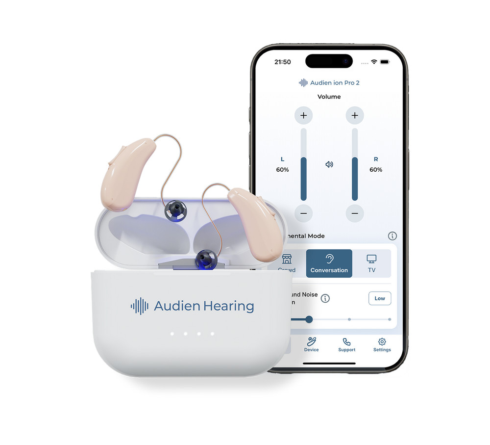 Audien ION Pro 2 BTE Bluetooth Hearing Aid No Prescription Certified Refurbished
