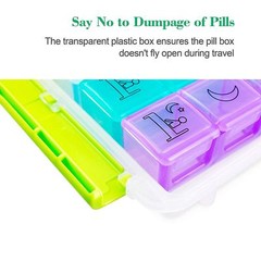 iMedassist Weekly AM/PM Pill Box, Portable Travel Pill Organizer (7-Day / 4-Time