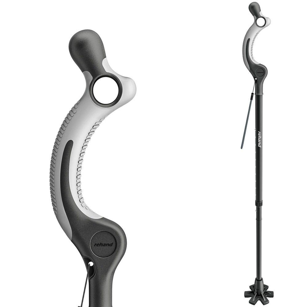 REHAND Adjustable Walking Cane for Seniors Adults – Ergonomic 36.0″, Black