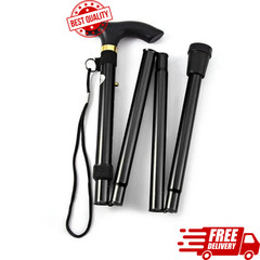 Folding Walking Cane Walking Stick Adjustable Aluminum Collapsible Travel Hiking