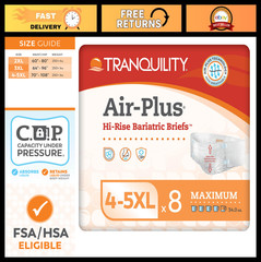 Bariatric Disposable Briefs 4X-Large, Breathable Fabric, High Waist, Latex-Free,