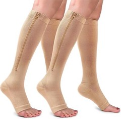 Zipper Compression Socks Men Women Stockings 20-30mmH Unisex Support Graduated.