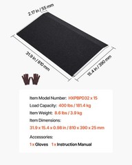 VEVOR Shed Ramp for Doorways 32″ x 15″ Platform Aluminum Ramp 400lbs Load