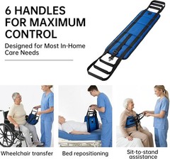 Transfer Sling, Upgraded with Metal Buckle, 6 Reinforced Straps with Hand Gri…