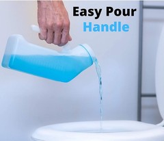 Portable Female Urinal 32 oz (2 Pack) – Spill Proof Pee Funnel & Bed Pan for Tra