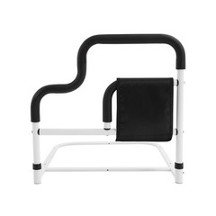 220lbs Load Bedside Handrail, U-Shaped Fixed Bed Rail, Black Bed Safety Handrail