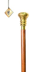 Antique Brass & Wood Cane – Walking Stick with Beautifully Carved Knob Handle…