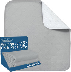 Waterproof Chair Pads for Incontinence Washable 22×21 Inches 2 Pack, Absorbent