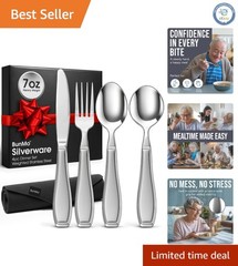 Adaptive Weighted Utensils Set – 4-Piece Silverware for Parkinson’s Patients