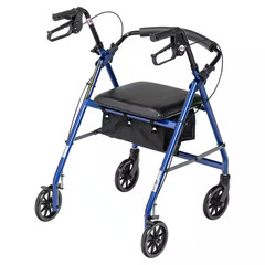 Rollator Rolling Walker with 6 In. Wheels, Fold up Removable Back Support and Pa