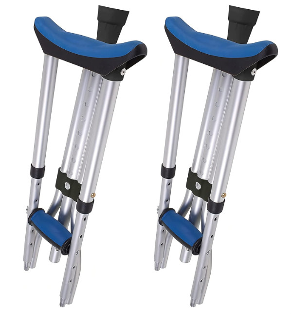 Muletas plegables aluminio ligeras con almohadilla ajuste altura universal