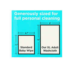 Assurance Premium Disposable Washcloths Pre-Moistened Body Wipes, XL, 192 Count