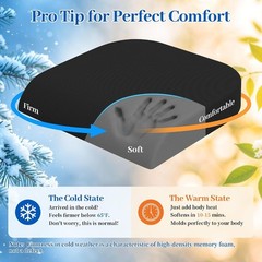 Portable Ergonomic Seat Cushion with 3-Inch Height for Cars & Office Chairs